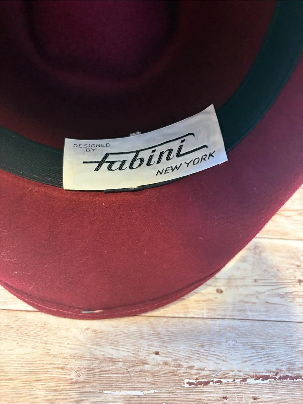 Classic Women's Burgundy Wool Felt Hat with Feather Accent - Picture 5 of 8